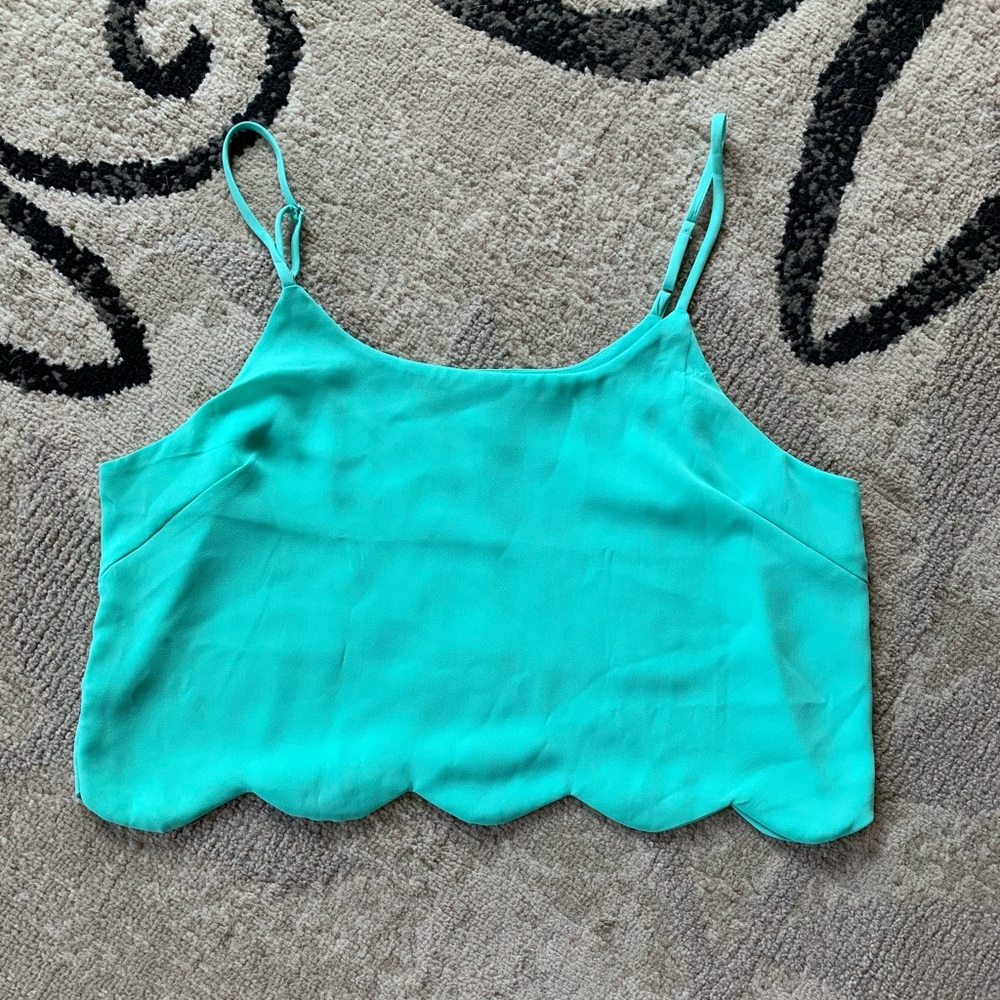 LA hearts teal crop top size medium